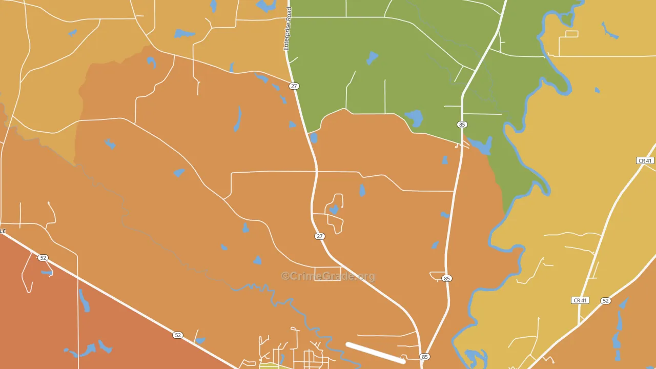 Thurston, AL Map of Burglary Rates