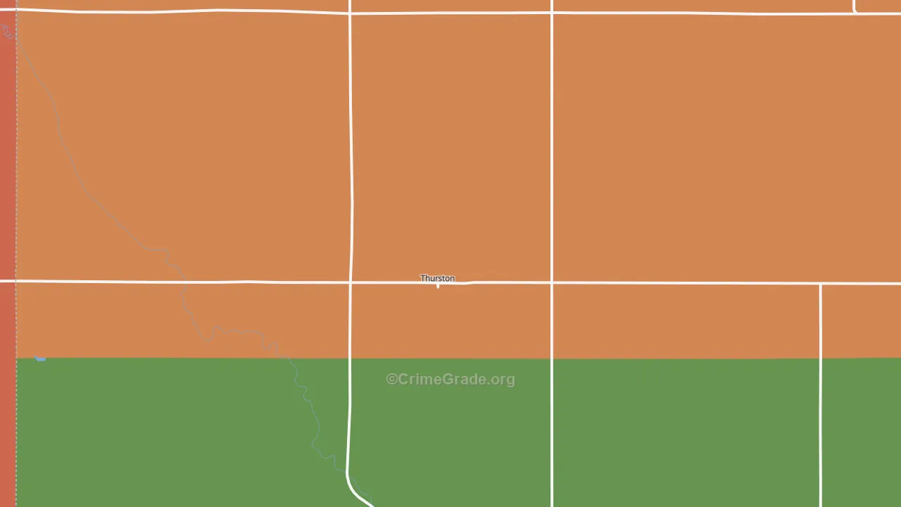 Thurston, NE Map of Burglary Rates