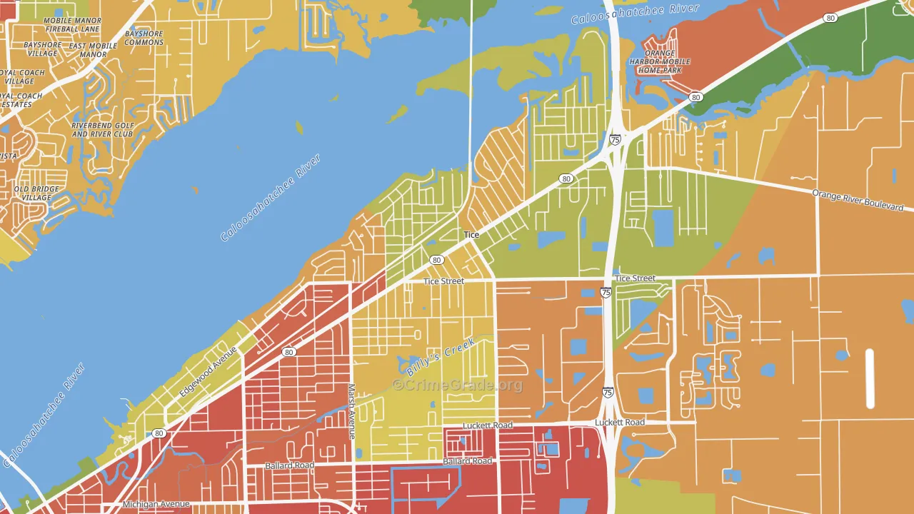 Tice, Fort Myers, FL Map of Burglary Rates