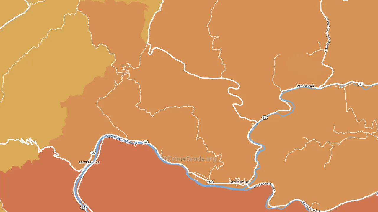 Tide, OR Map of Burglary Rates