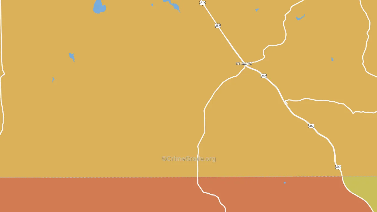 Tie Siding, WY Map of Burglary Rates