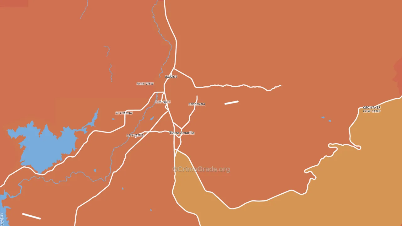 Tierra Amarilla, NM Map of Burglary Rates