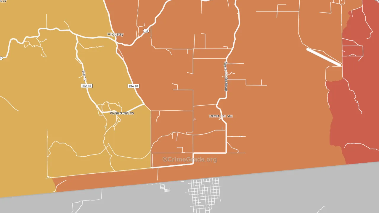 Tierra del Sol, CA Map of Burglary Rates