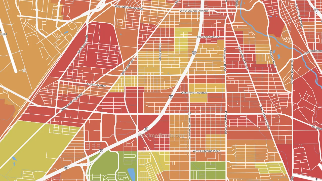 Tierra Linda, San Antonio, TX Map of Burglary Rates