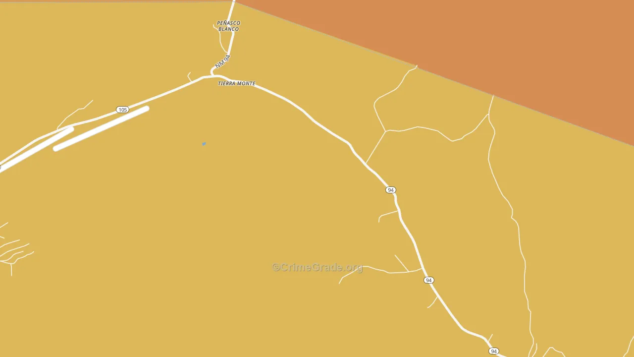 Tierra Monte, NM Map of Burglary Rates