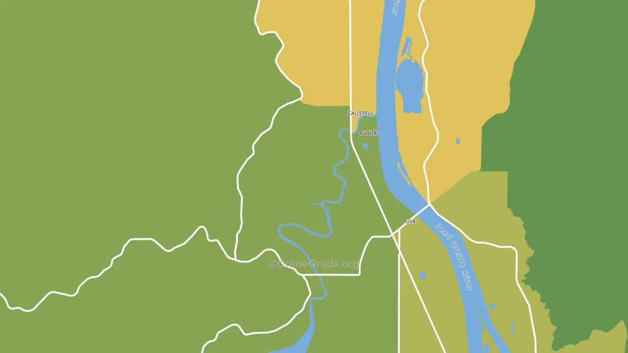 Tiger, WA Map of Burglary Rates