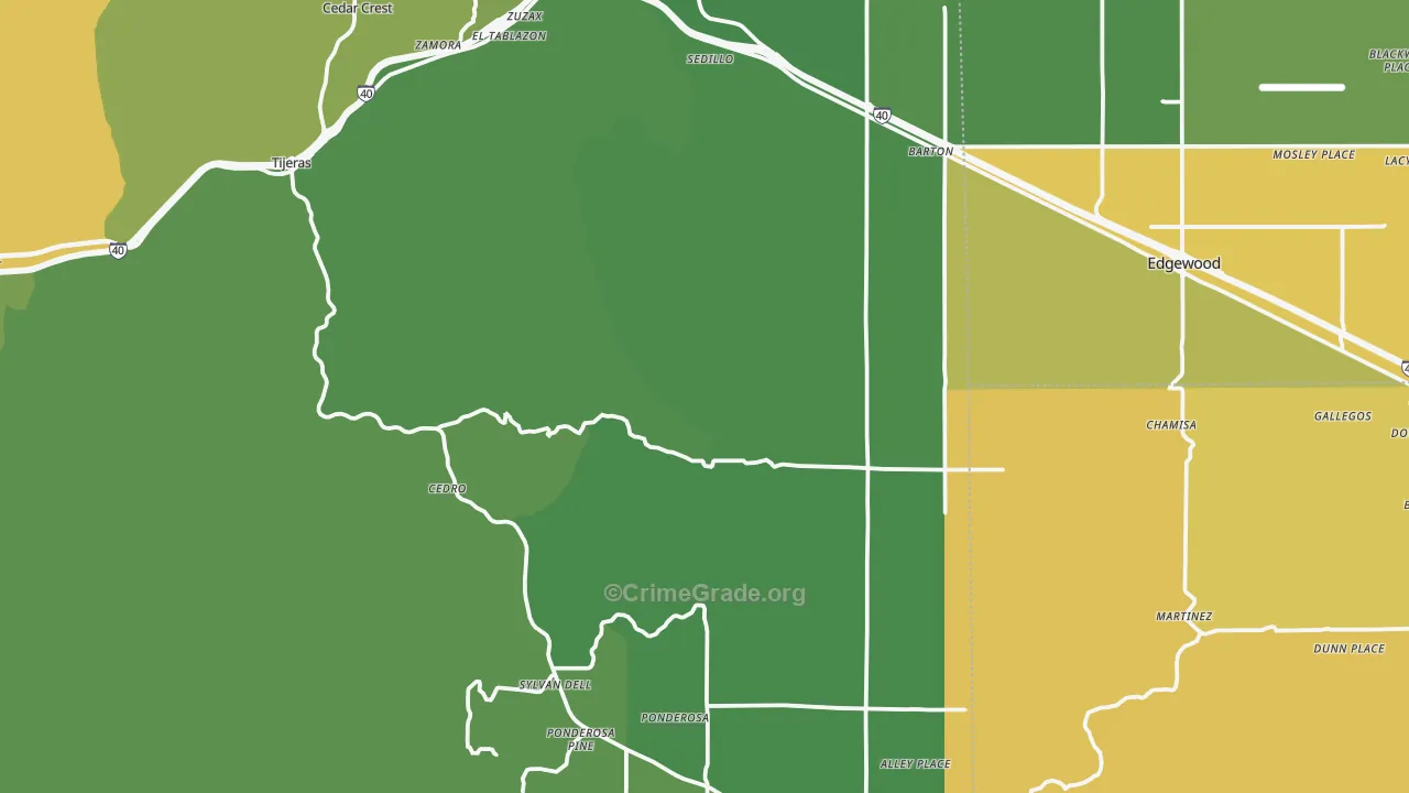 Tijeras, NM Map of Burglary Rates