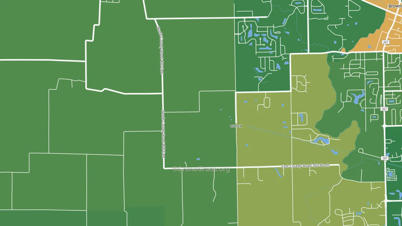 Tilden, IN Map of Burglary Rates