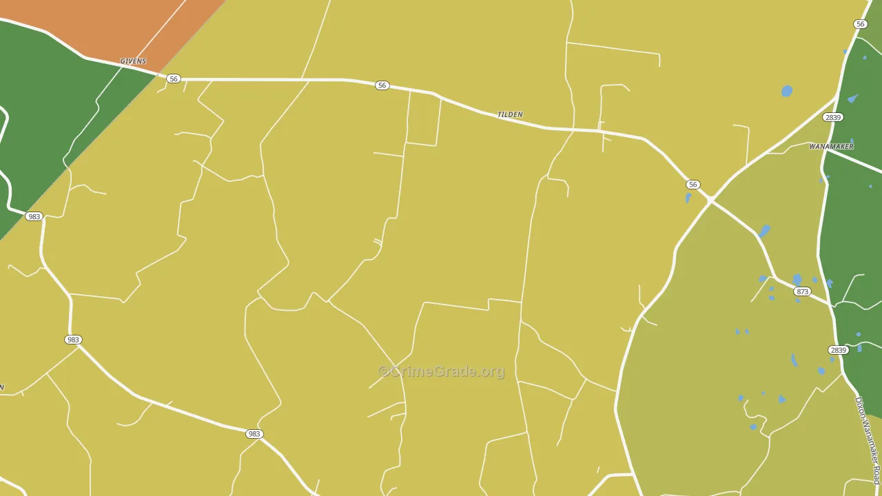 Tilden, KY Map of Burglary Rates
