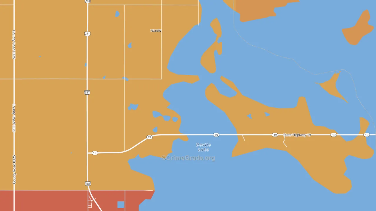 Tilden, ND Map of Burglary Rates