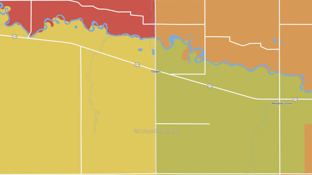 Tilden, NE Map of Burglary Rates