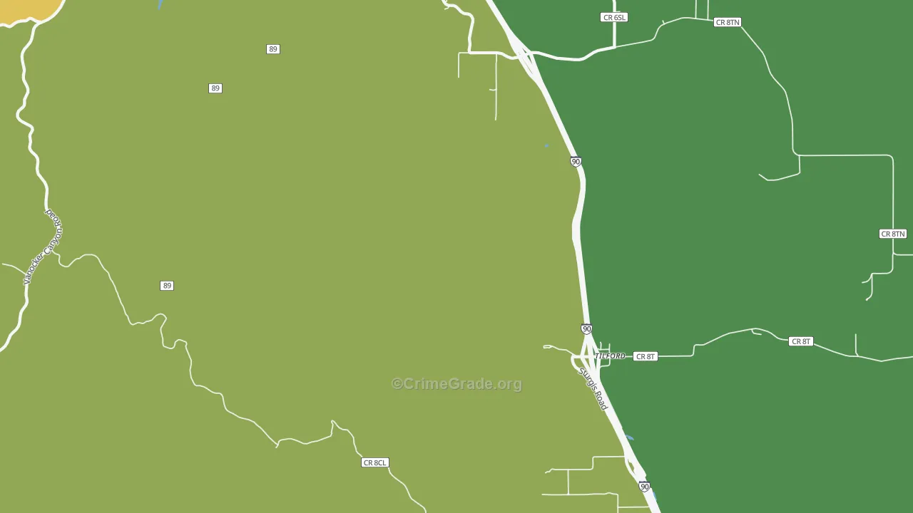 Tilford, SD Map of Burglary Rates