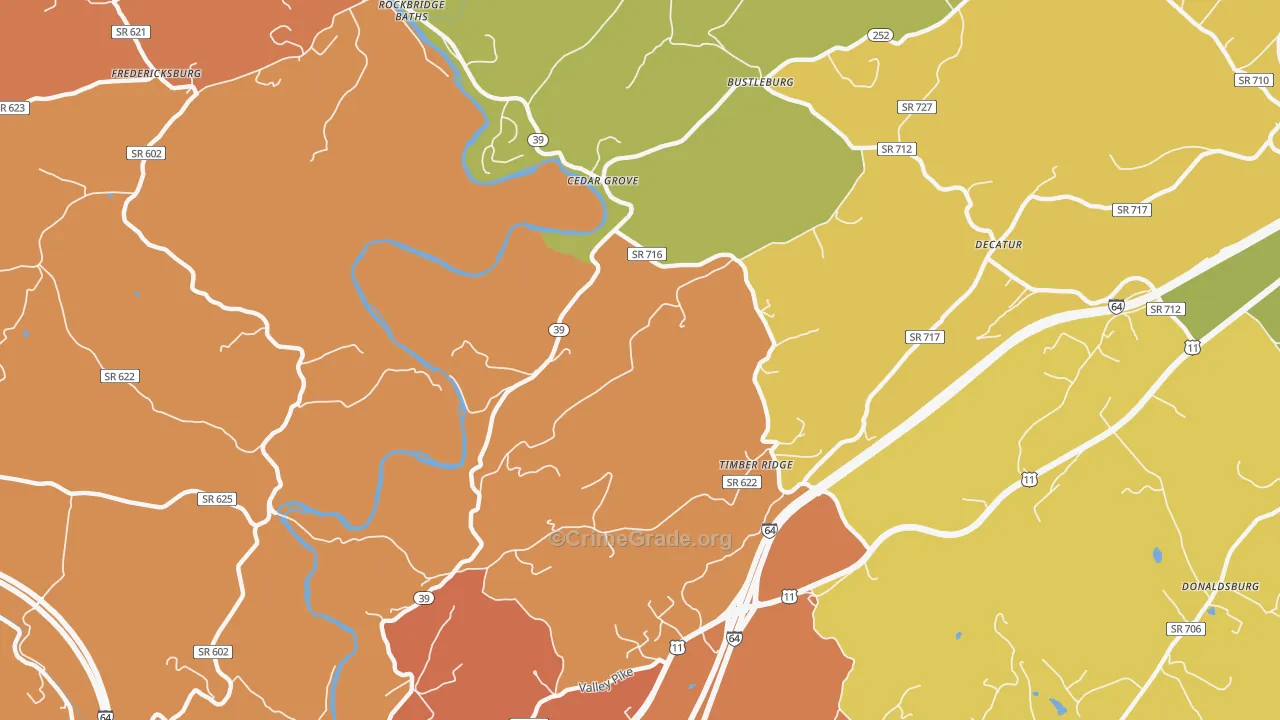 Timber Ridge, VA Map of Burglary Rates