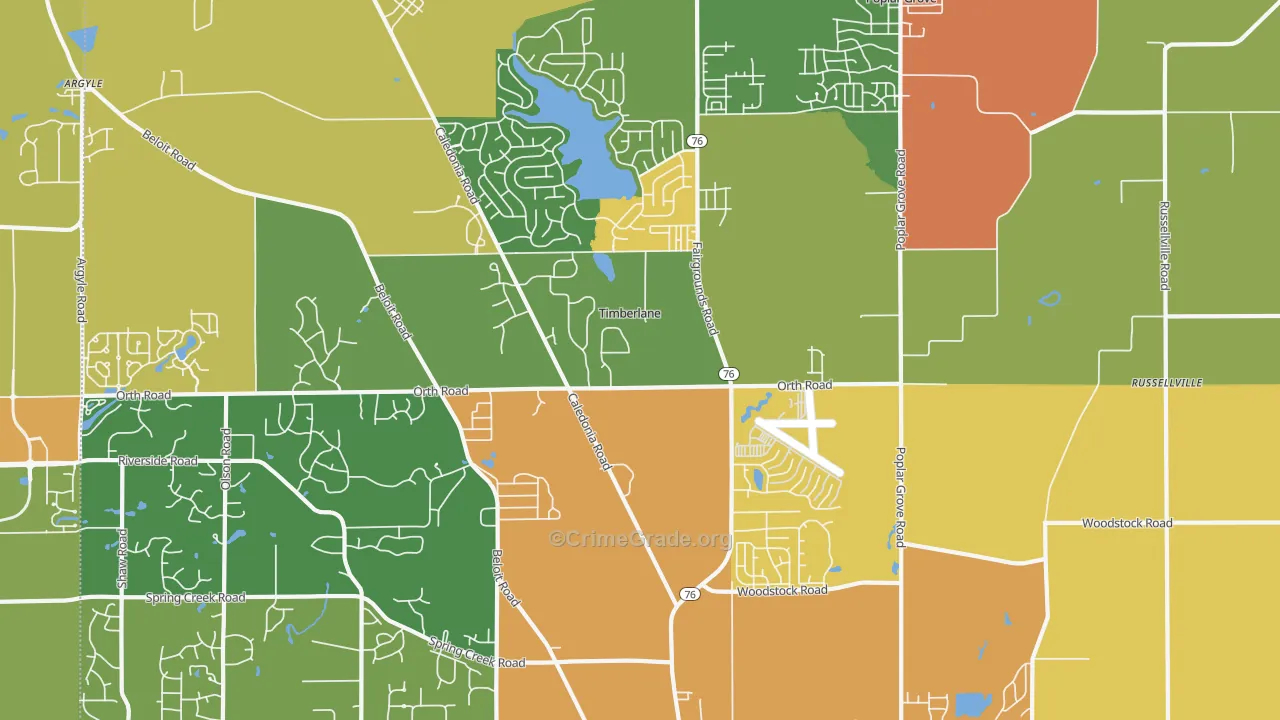 Timberlane, IL Map of Burglary Rates