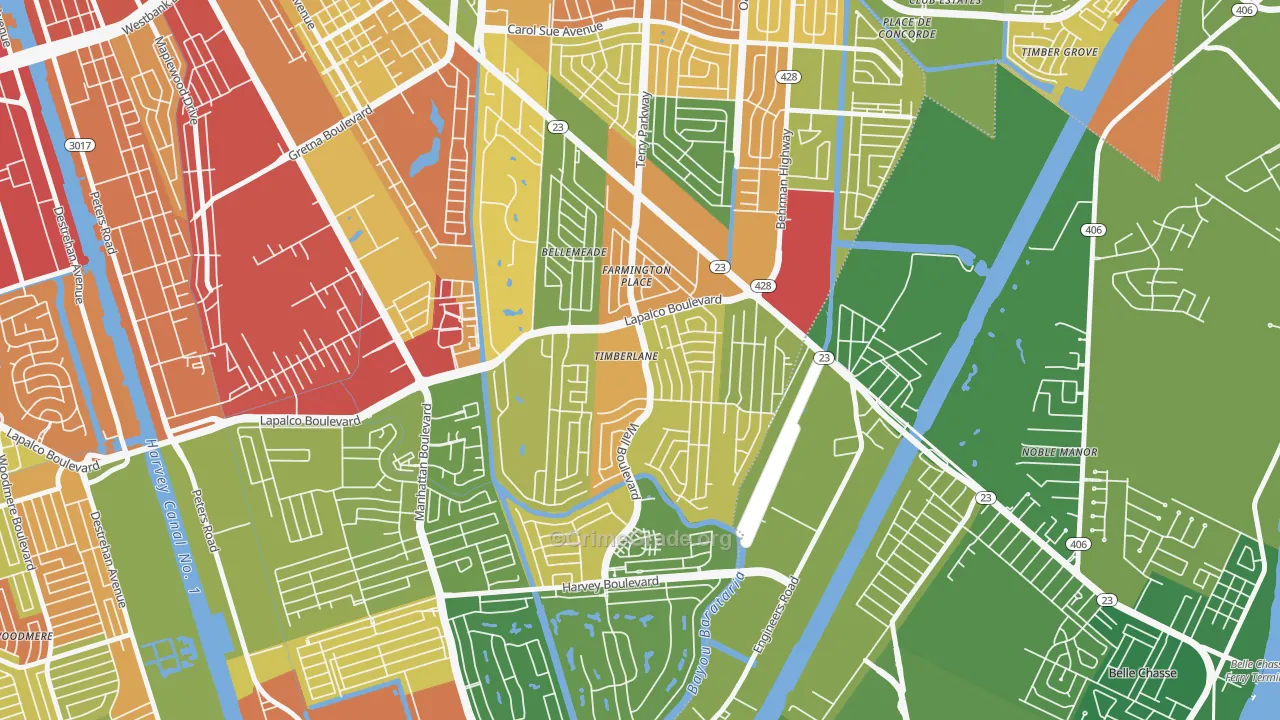 Timberlane, LA Map of Burglary Rates