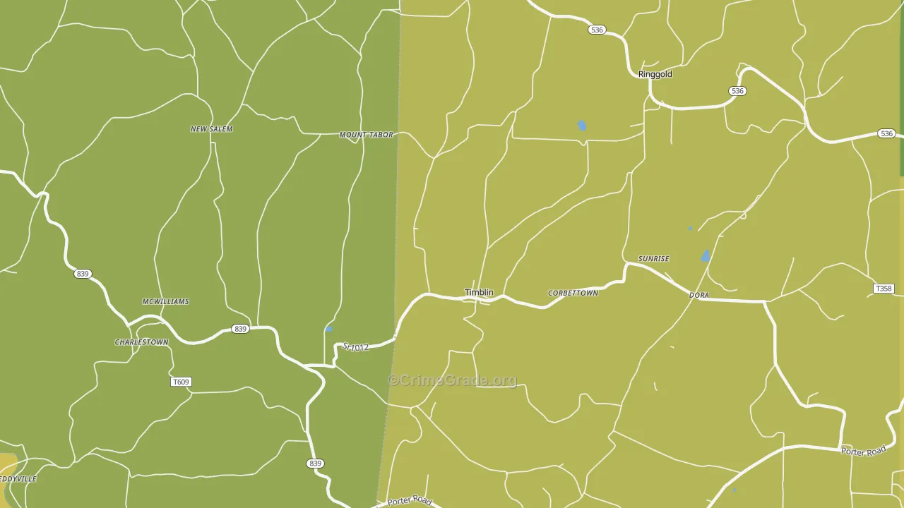 Timblin, PA Map of Burglary Rates