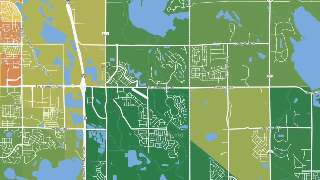 Timnath, CO Map of Burglary Rates