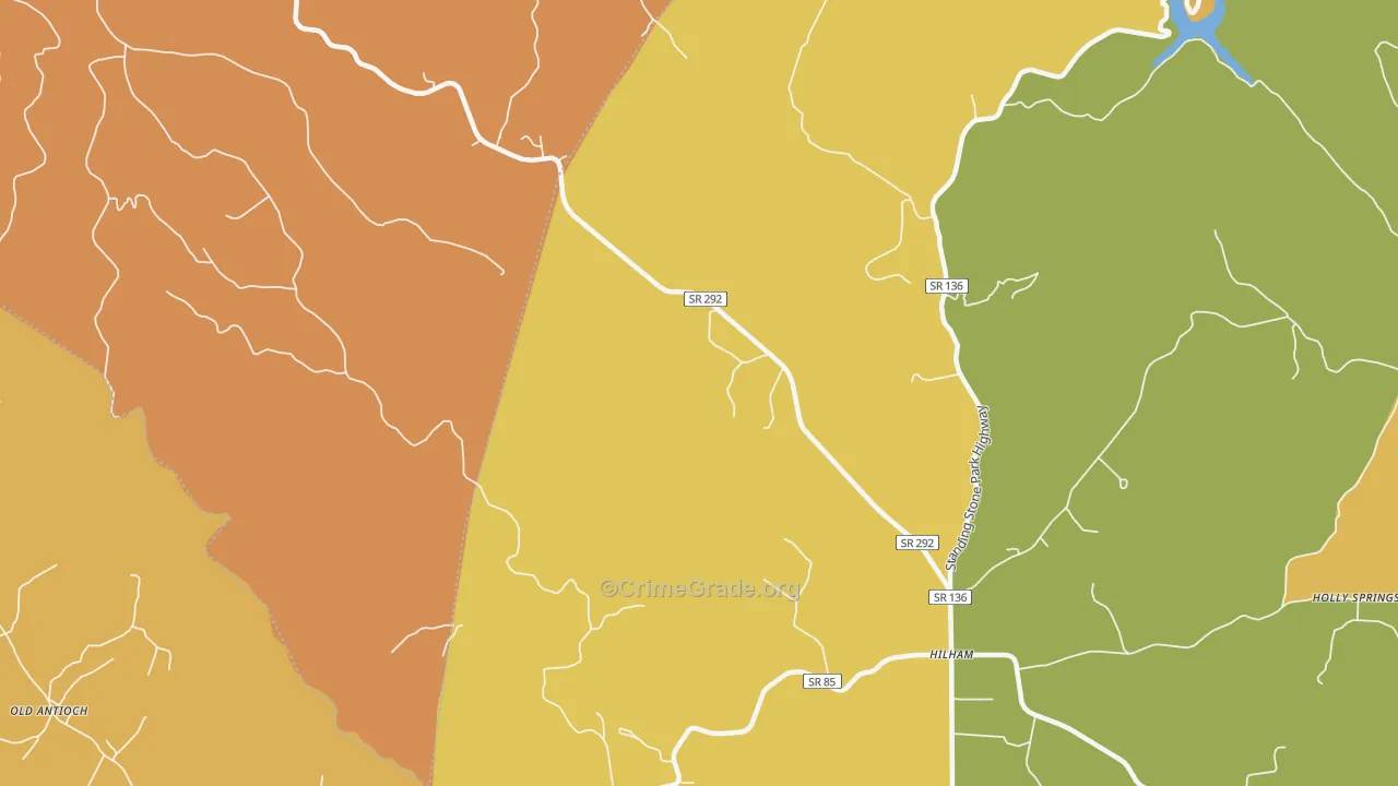 Timothy, TN Map of Burglary Rates