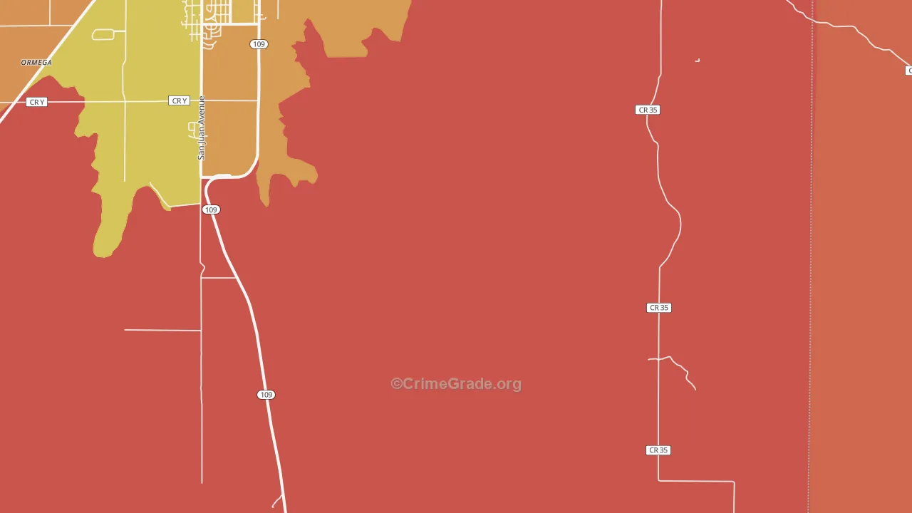 Timpas, CO Map of Burglary Rates