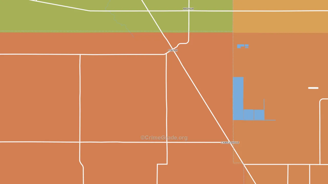 Tintah, MN Map of Burglary Rates