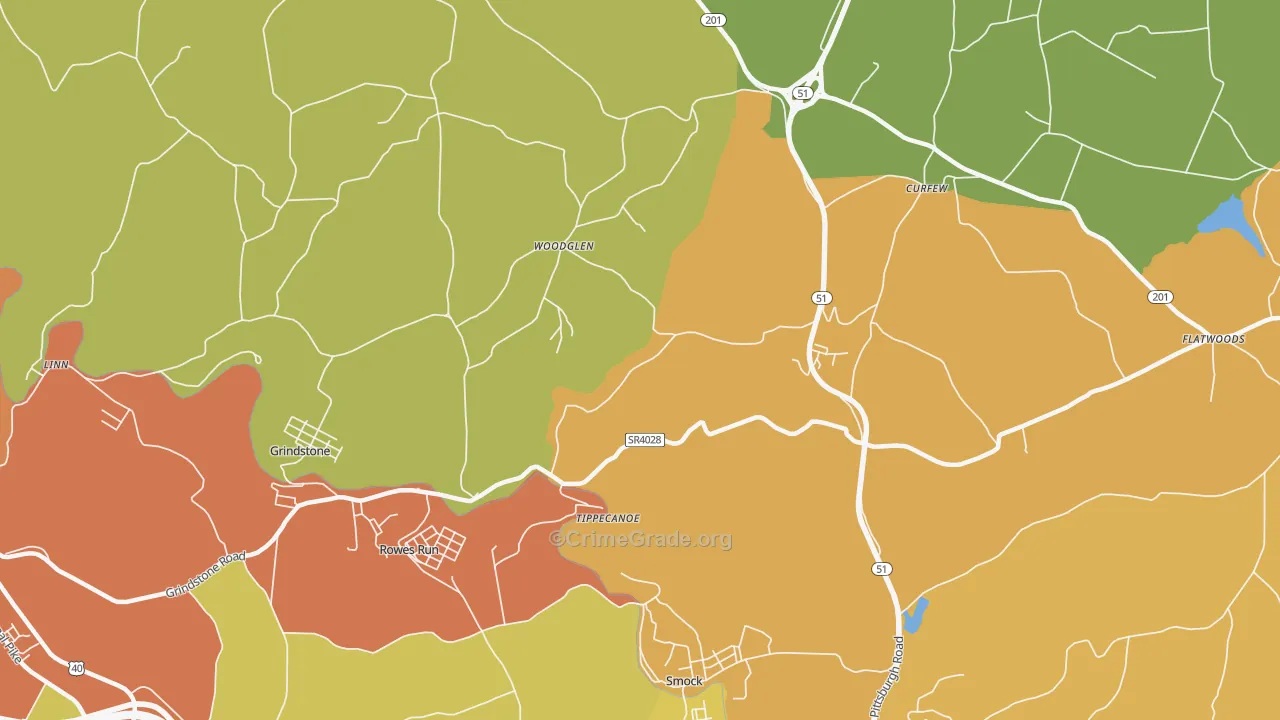 Tippecanoe, PA Map of Burglary Rates
