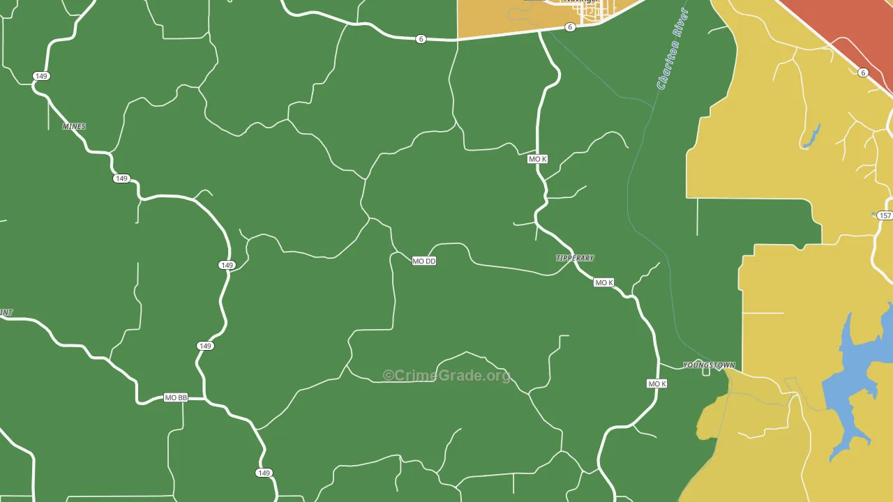 Tipperary, MO Map of Burglary Rates
