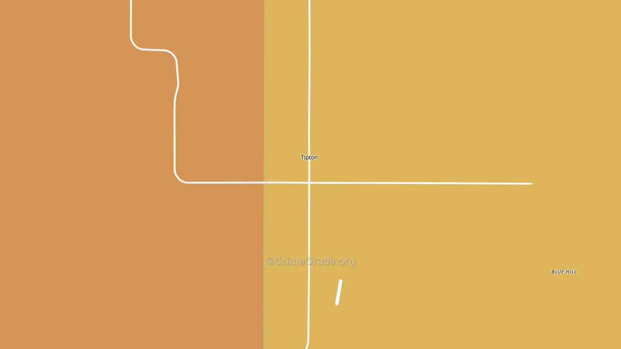 Tipton, KS Map of Burglary Rates