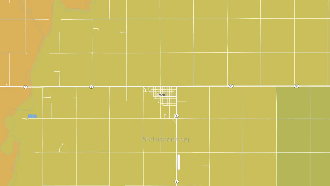 Tipton, OK Map of Burglary Rates
