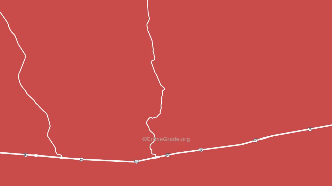 Tipton, WY Map of Burglary Rates