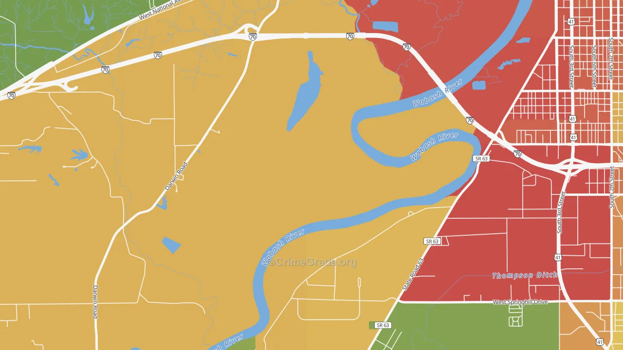 Toad Hop, IN Map of Burglary Rates