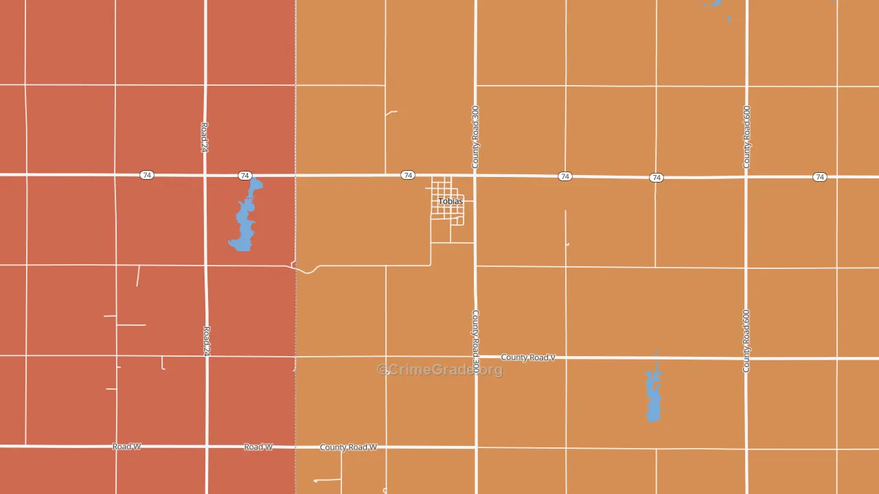 Tobias, NE Map of Burglary Rates