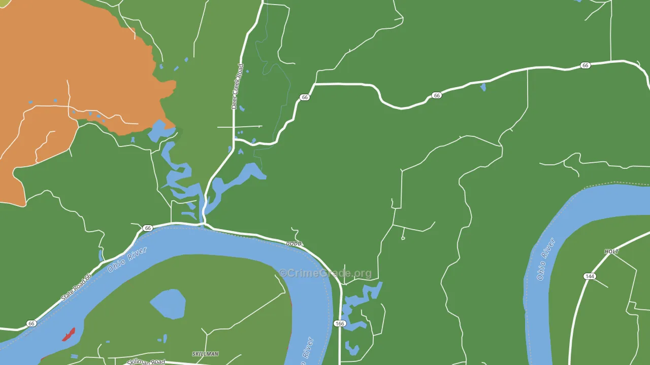 Tobinsport, IN Map of Burglary Rates