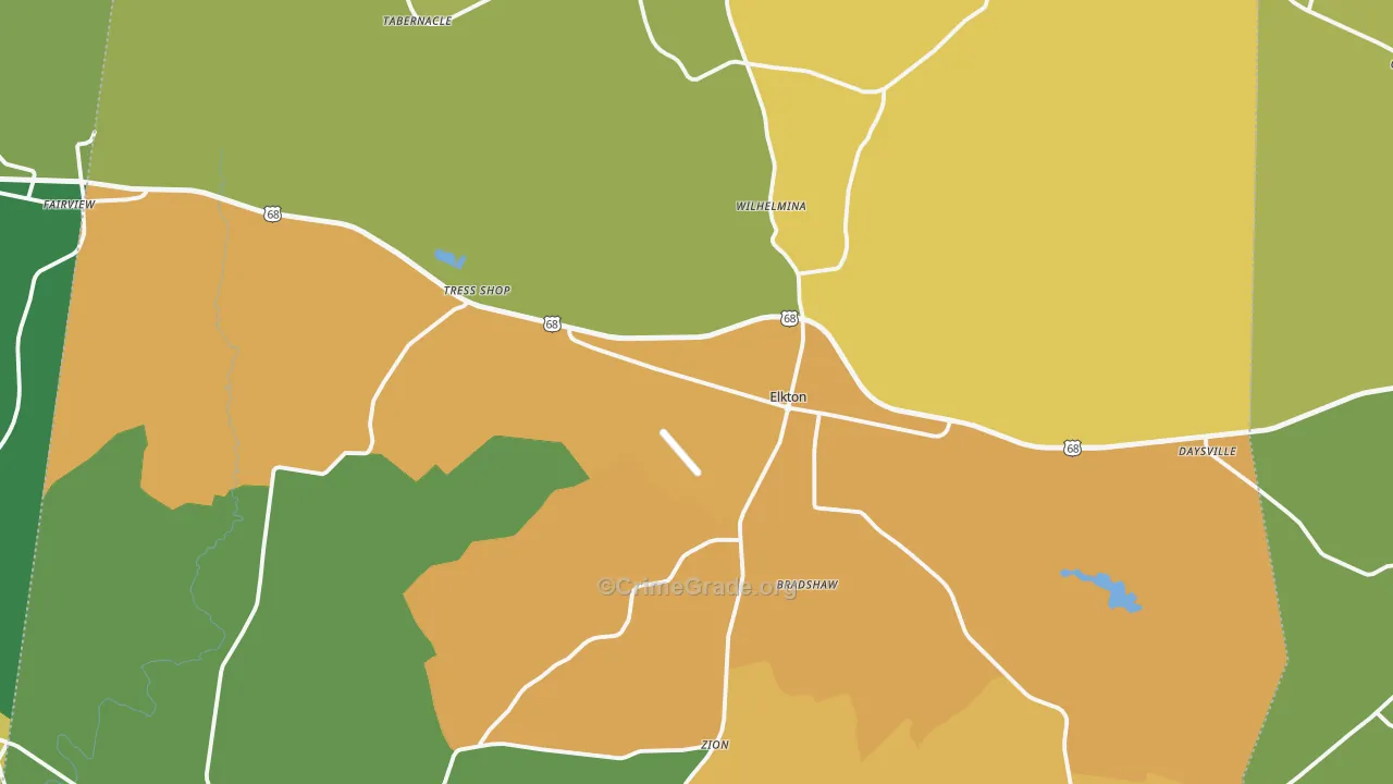 Todd County, KY Map of Burglary Rates