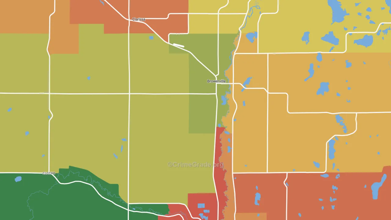 Todd County, MN Map of Burglary Rates