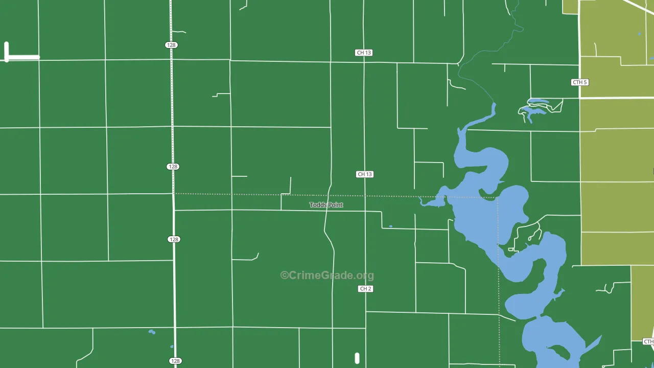 Todds Point, IL Map of Burglary Rates