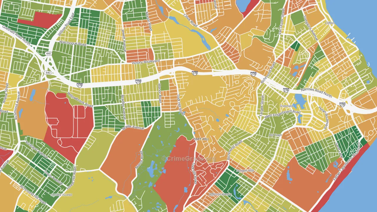 Todt Hill, Staten Island, NY Map of Burglary Rates