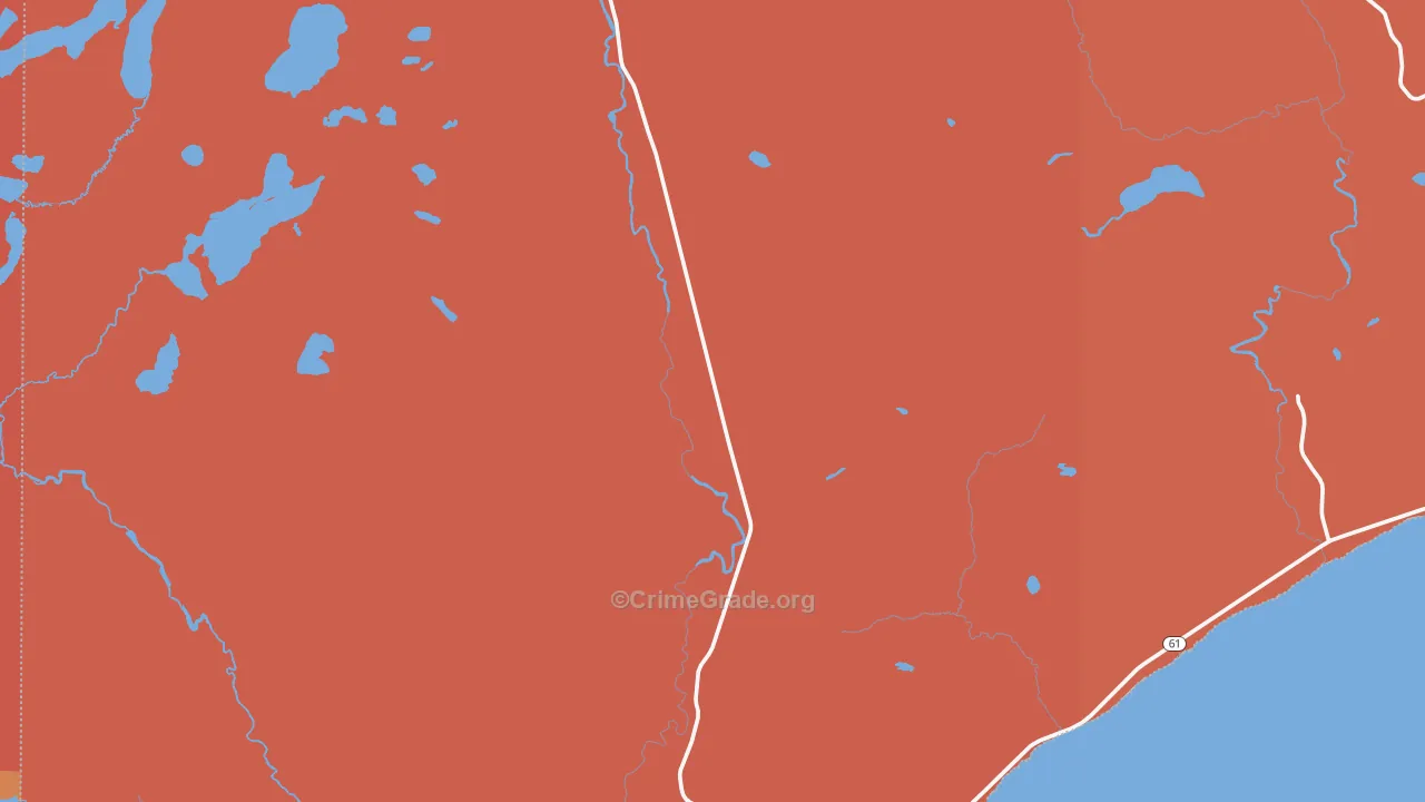 Tofte, MN Map of Burglary Rates