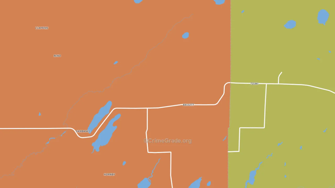 Toimi, MN Map of Burglary Rates