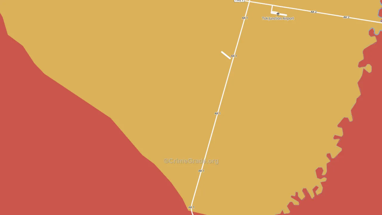 Tok, AK Map of Burglary Rates