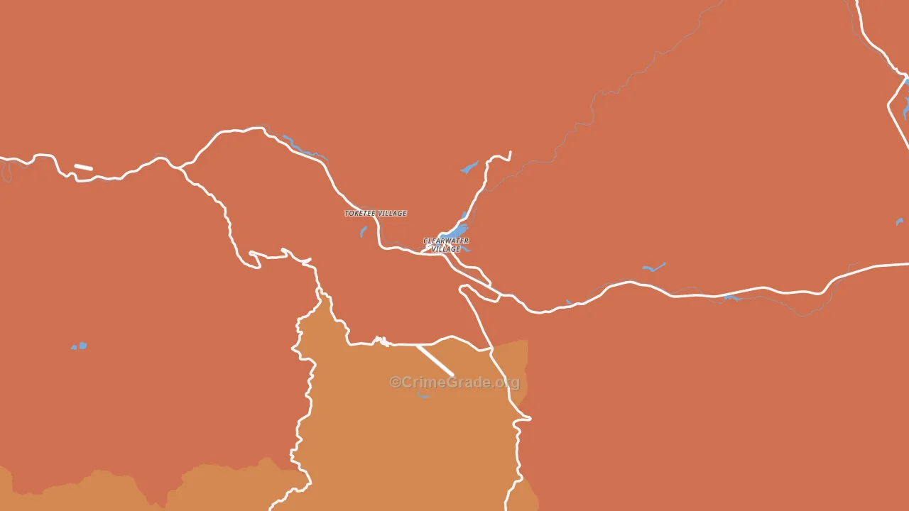 Toketee Falls, OR Map of Burglary Rates