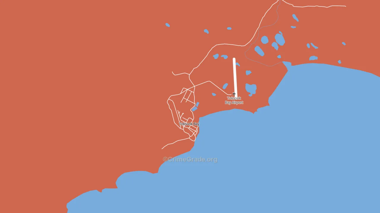 Toksook Bay, AK Map of Burglary Rates