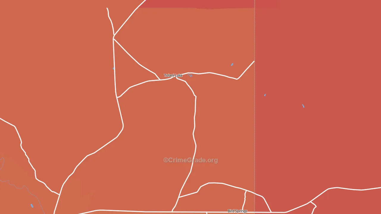 Tolani Lake, AZ Map of Burglary Rates