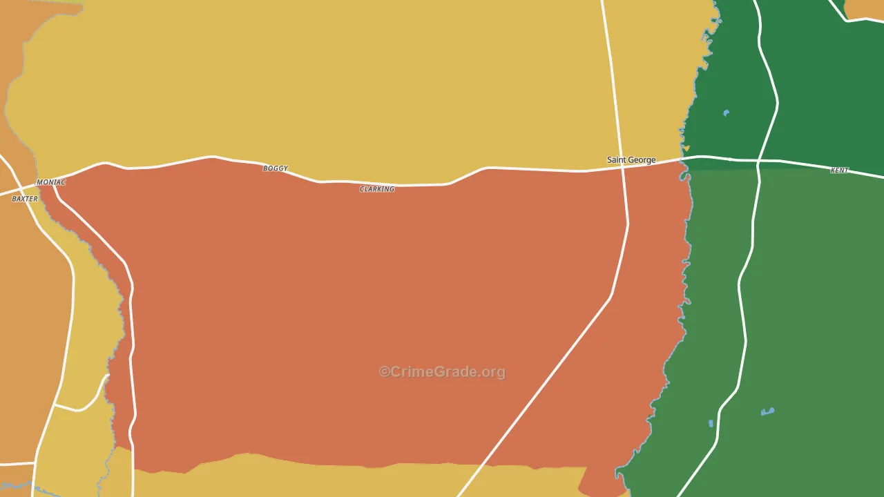 Toledo, GA Map of Burglary Rates