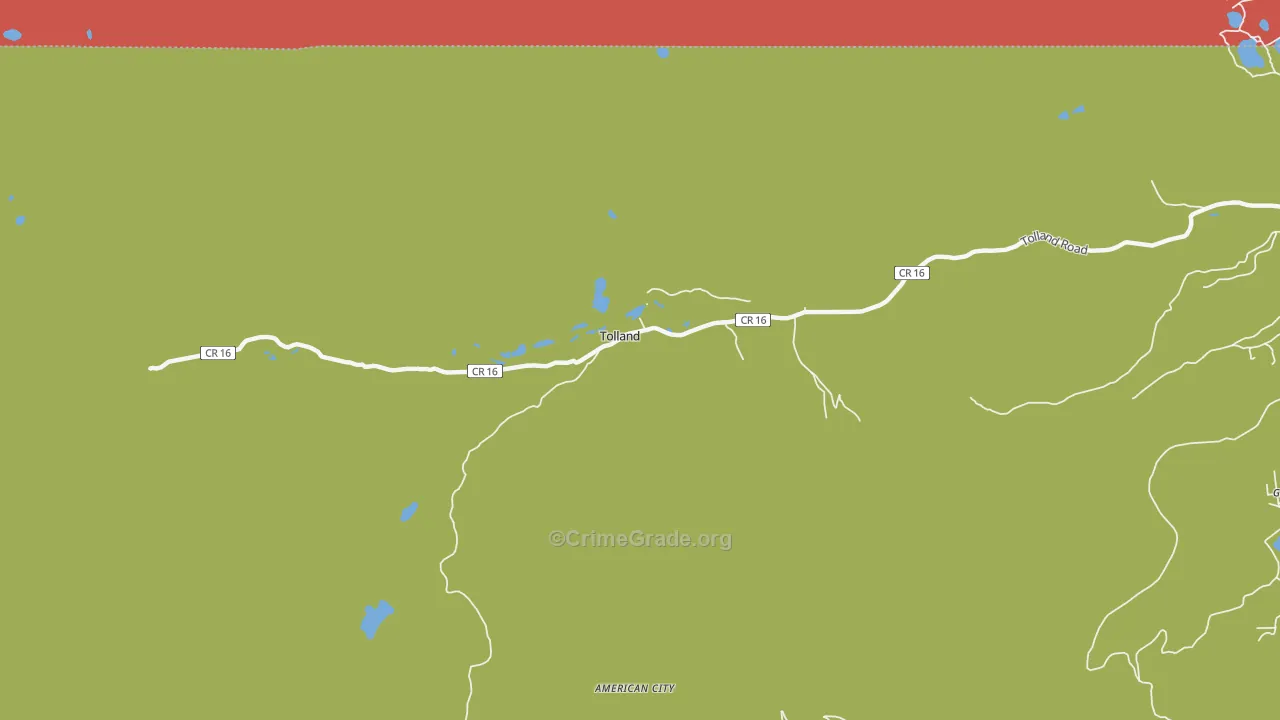 Tolland, CO Map of Burglary Rates
