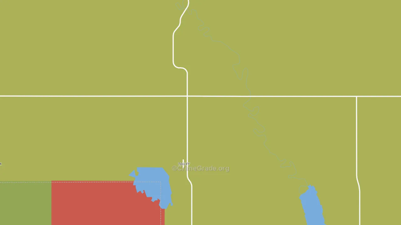 Tolley, ND Map of Burglary Rates