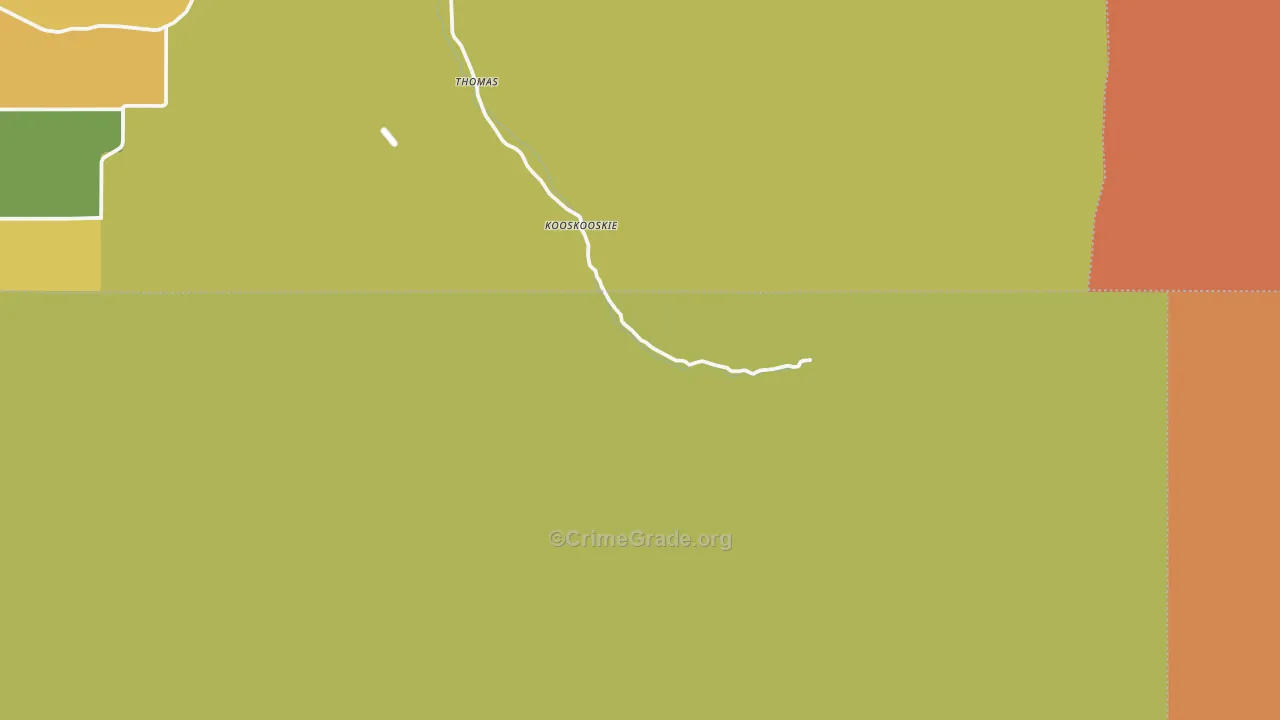 Tollgate, OR Map of Burglary Rates