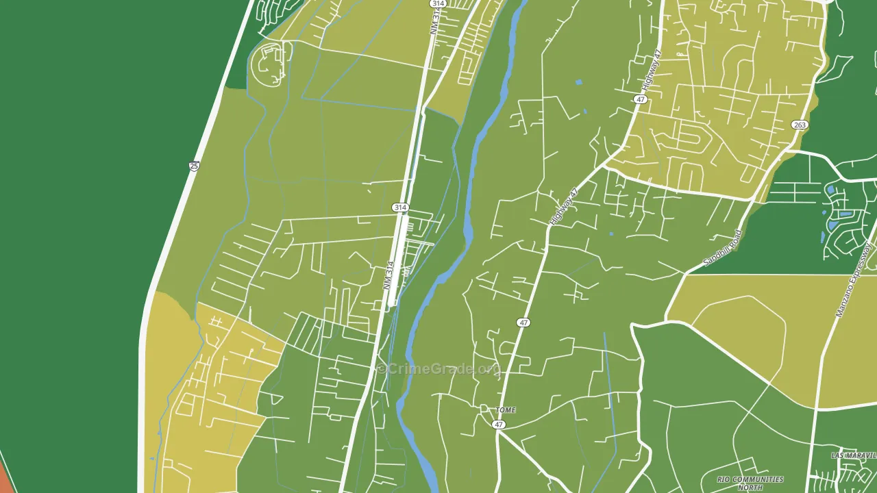 Tome, NM Map of Burglary Rates