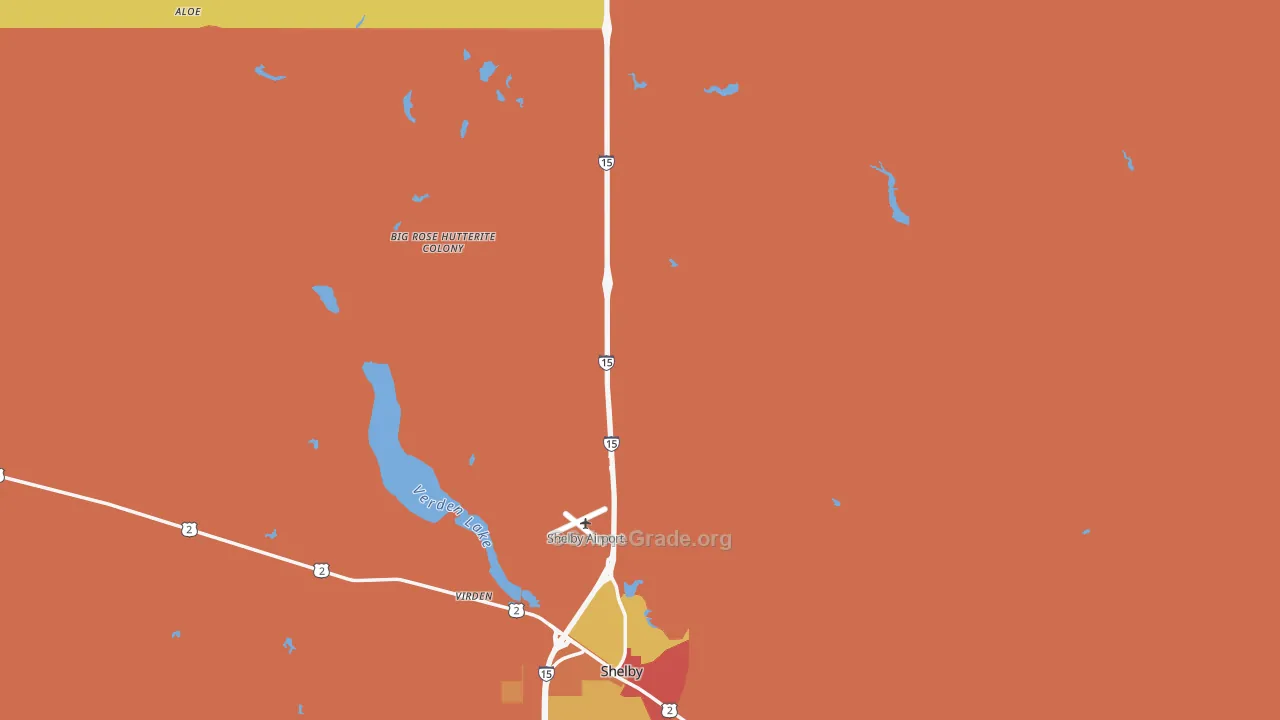 Toole County, MT Map of Burglary Rates