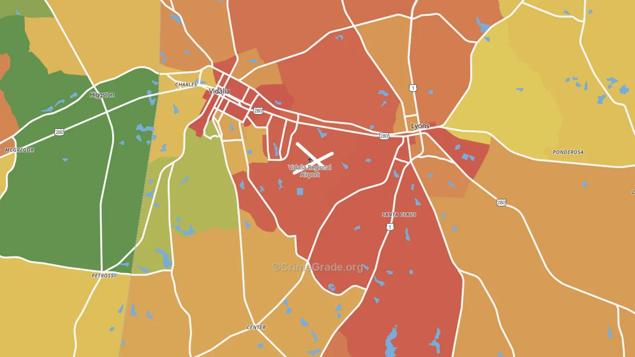 Toombs County, GA Map of Burglary Rates