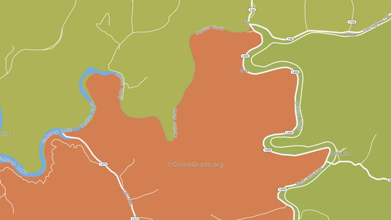 Toonerville, KY Map of Burglary Rates